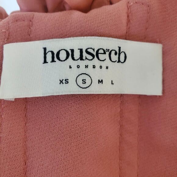 House of Cb Palais Rouge Ruched Organza Corset Pink 100% Pure Silk Women's Small - Picture 14 of 15